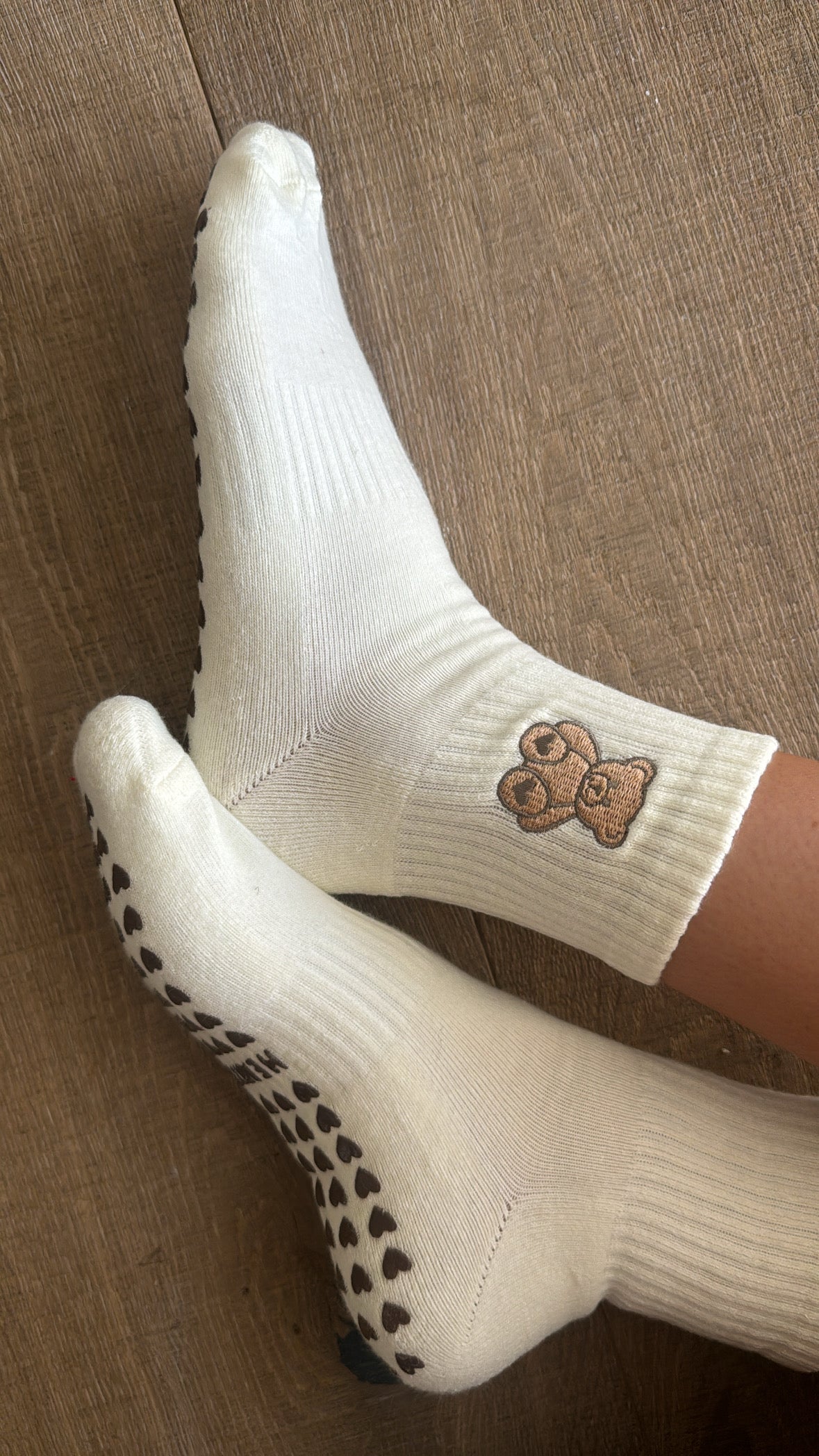 Brown Teddy Bear Ankle Sock