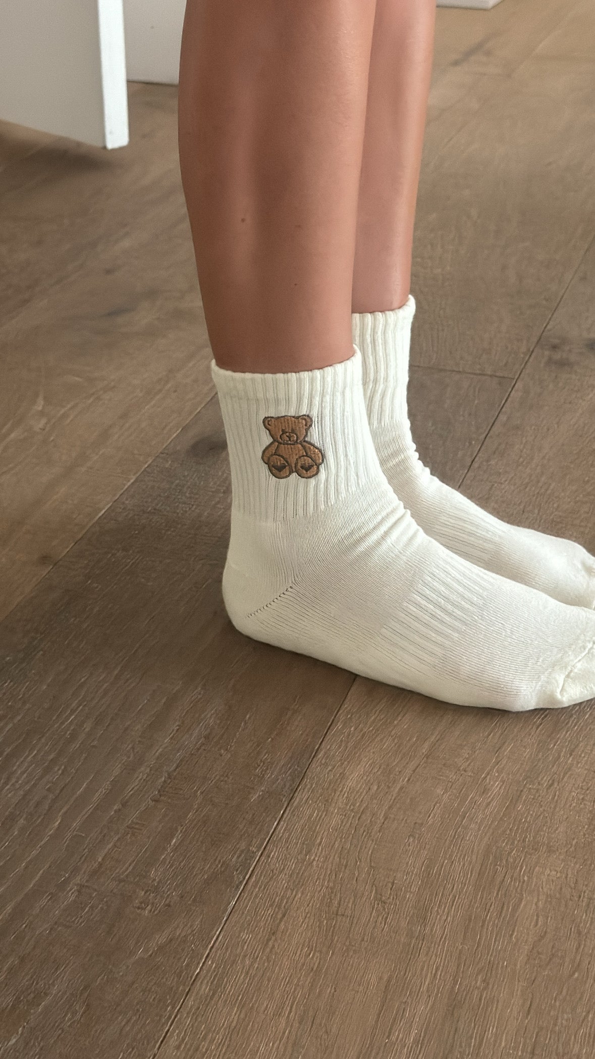 Brown Teddy Bear Ankle Sock